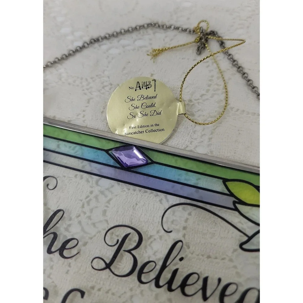 The Bradford Exchange She Believed She Could Suncatcher 7x5 Multicolor Butterfly