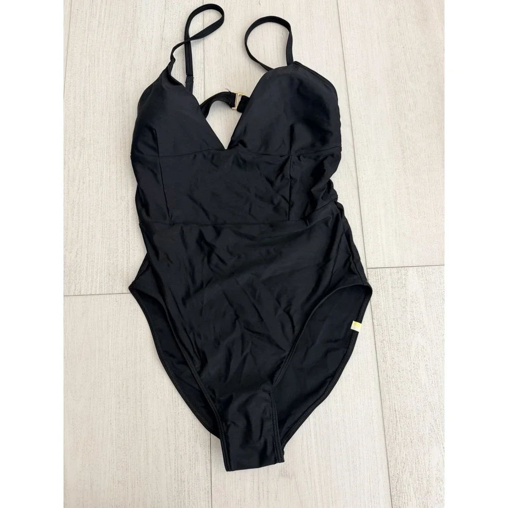 NWT‎ Summersalt Wave Open Back Swimsuit Sz 8 Black