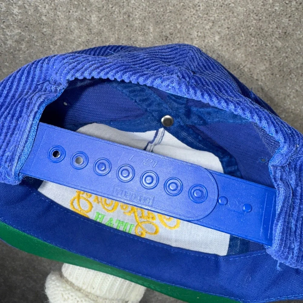 VTG Park City Utah Corduroy Ski‎ Hat Blue Yellow Embroidered Snapback Yupoong