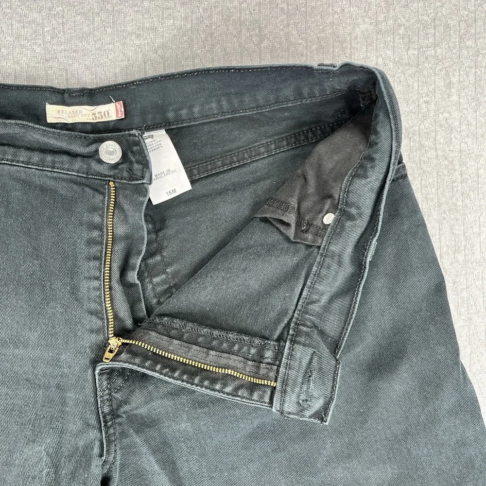 Levis 550 Relax Bootcut high rise Black Jeans Women 16M‎ Fits (34X31) dark wash