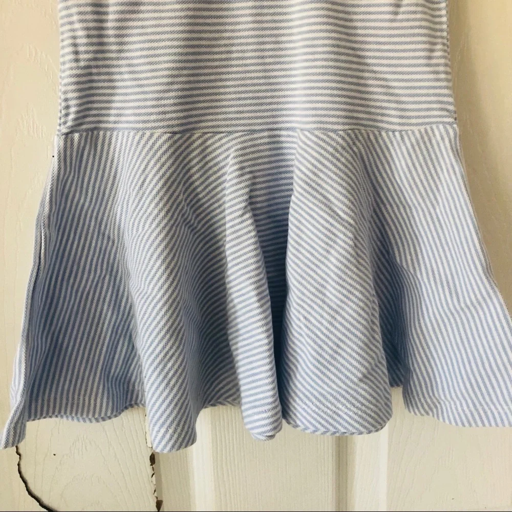 NWOT H&M blue & white striped collar cotton tennis cotton dress size 12-18M