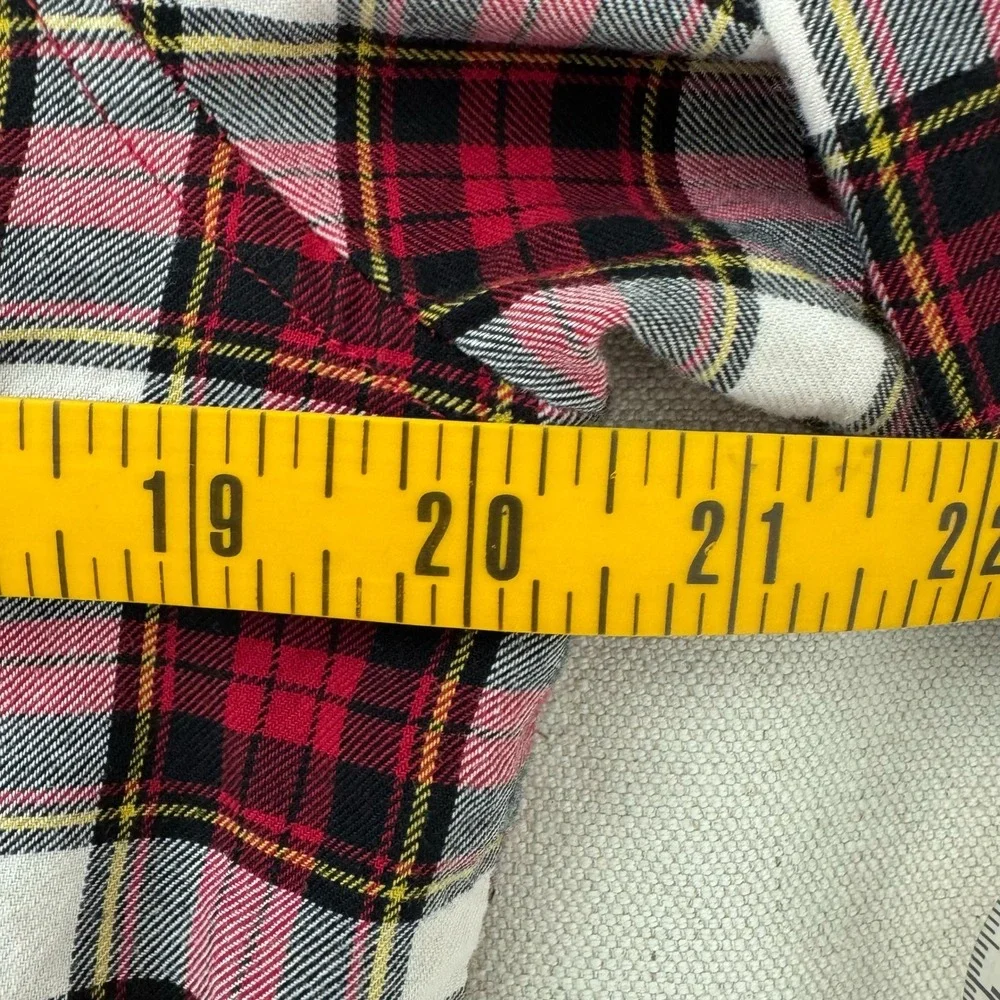 Chaps Pajama Set Womens Large Red Plaid Flannel Cotton Sleepwear Loungewear‎ 2PC