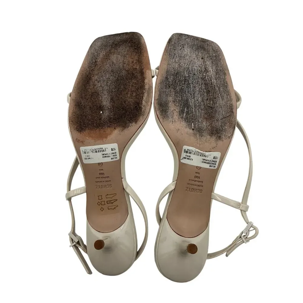Schutz Strappy Cream Heloise Sandal Size 10 B