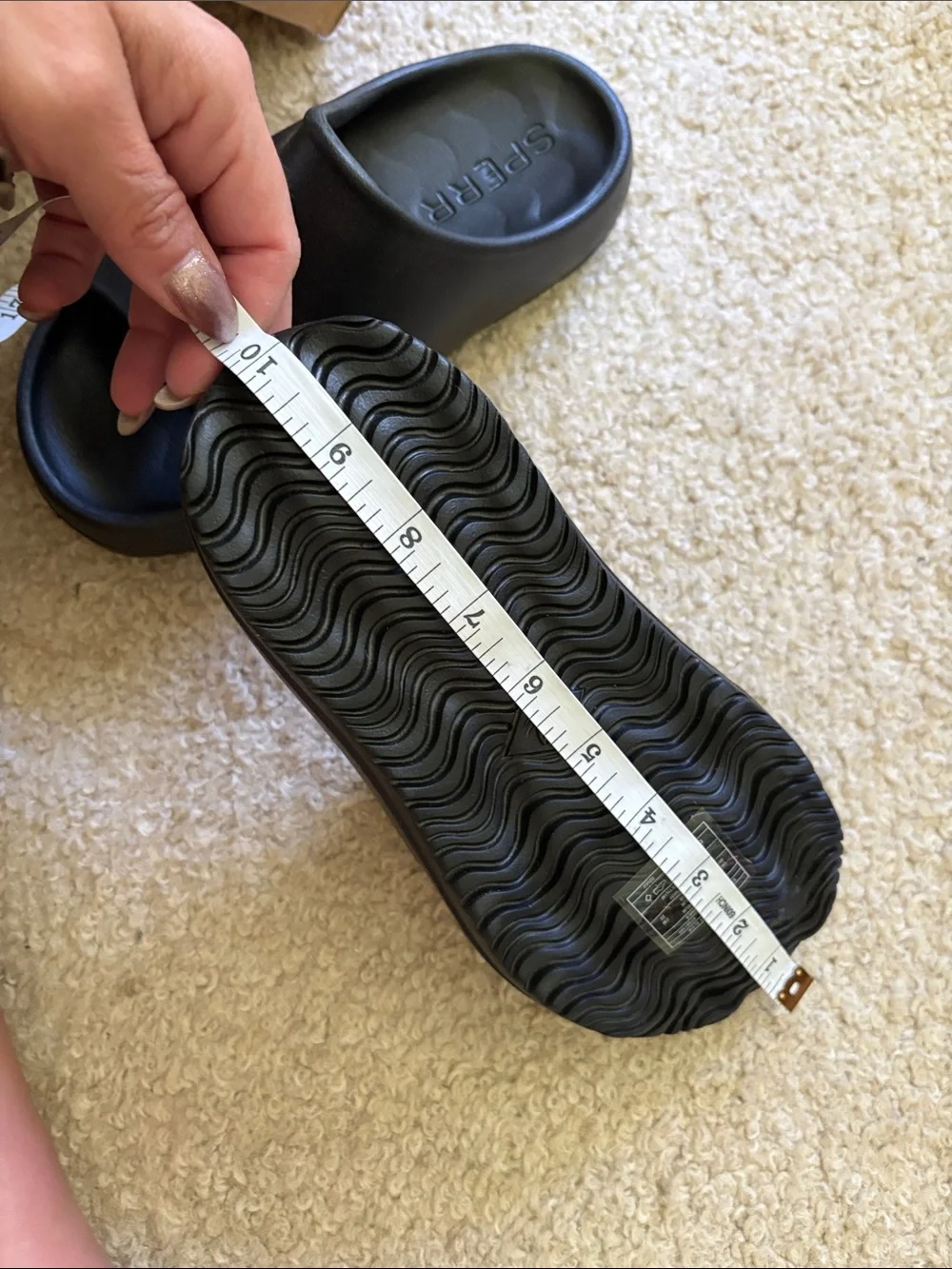Sperry womens Black Slip-On Slide Sandals