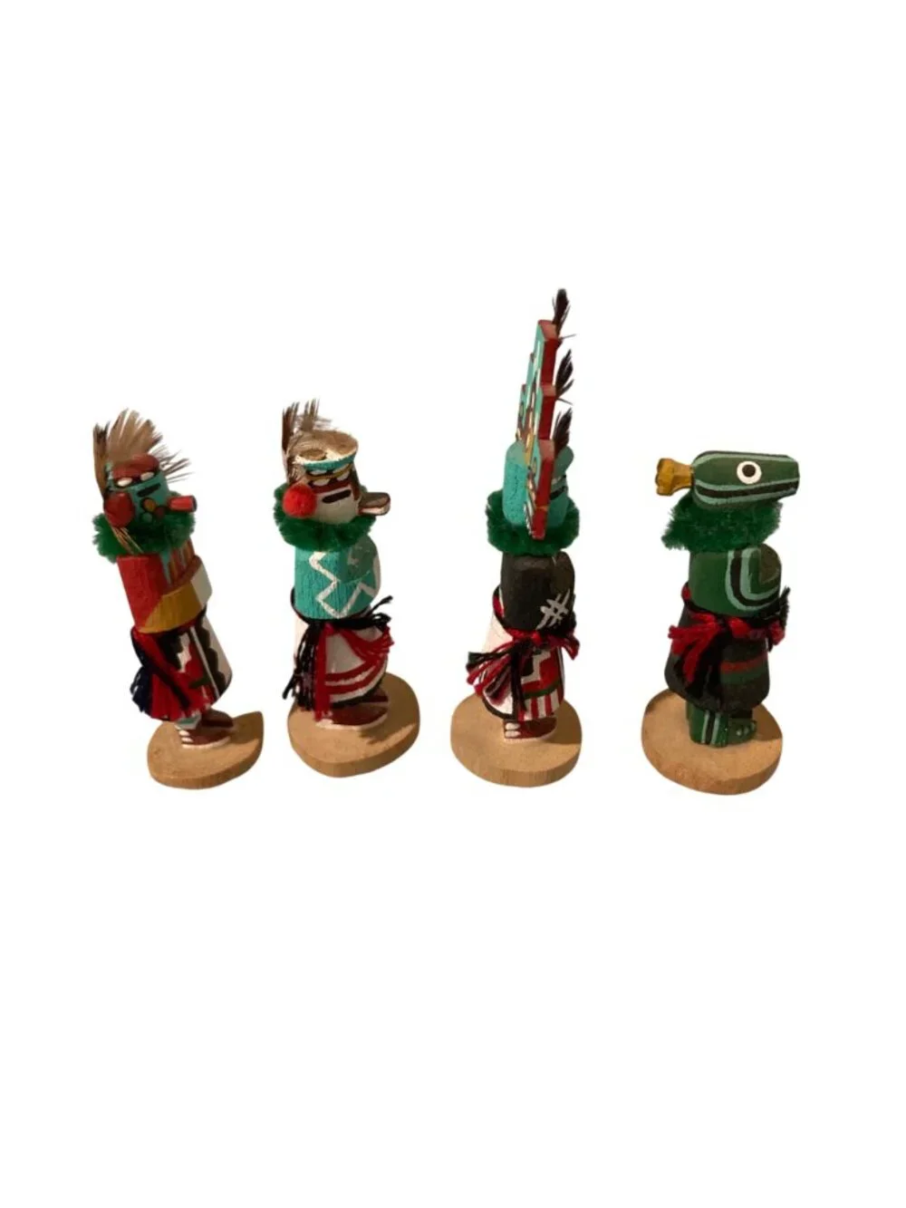 Miniature Kachina Dolls Signed L.M. Antelope Hemis Morning Sun Squash Lot of 4