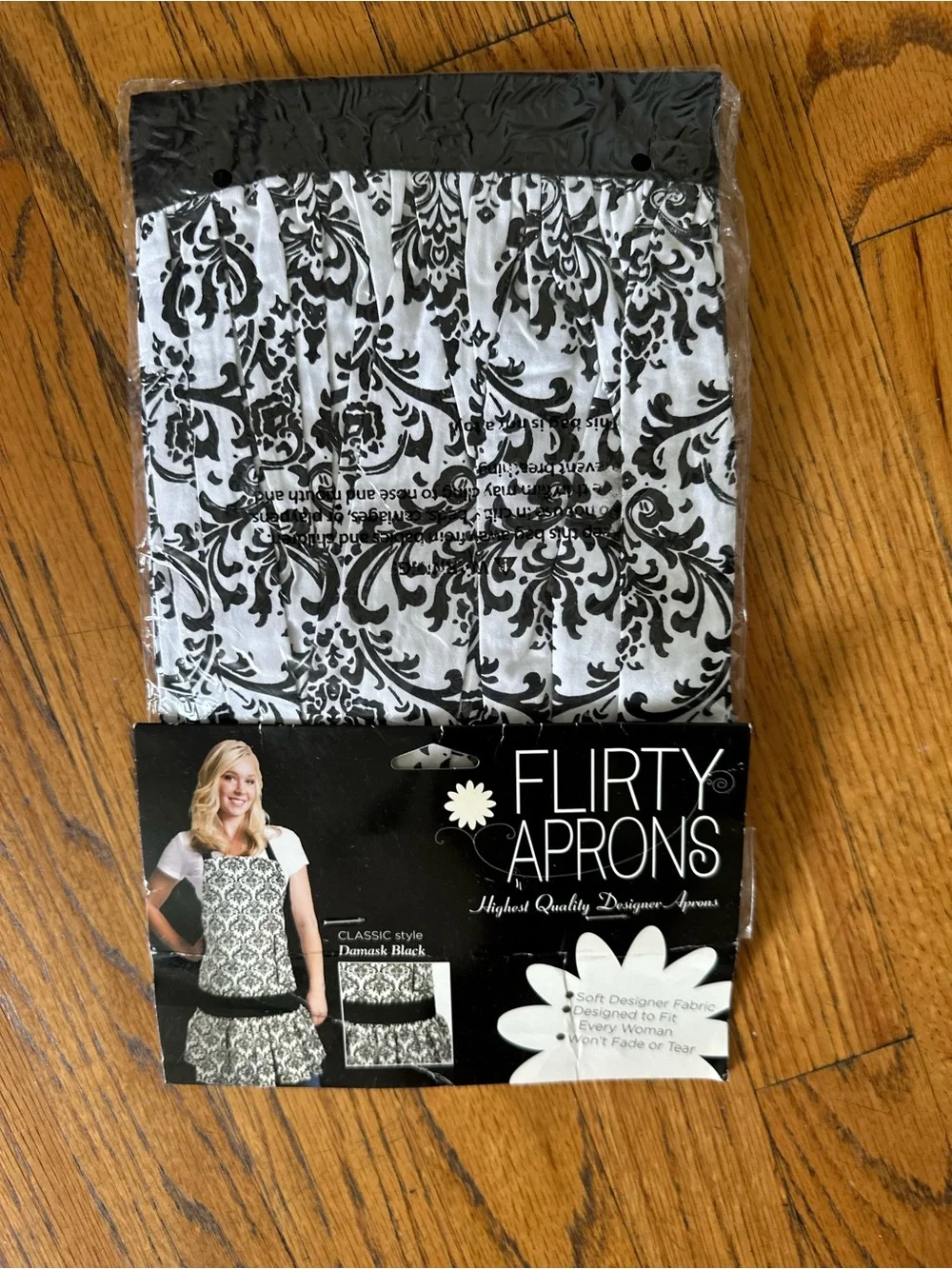 Classic Damask Black Women's Apron