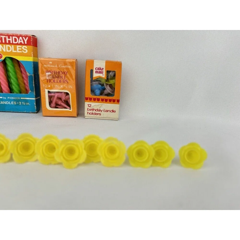 Lot Of 40 Vintage Candle Holders And Candles - Cake Mate‎ Hallmark Betty Crocker