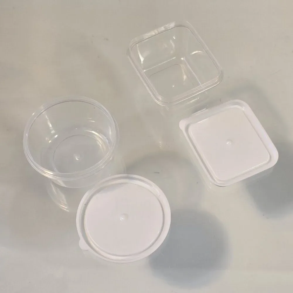 5 Miniature Plastic Storage Containers with Lids Crafts Room Kitchen Organizing