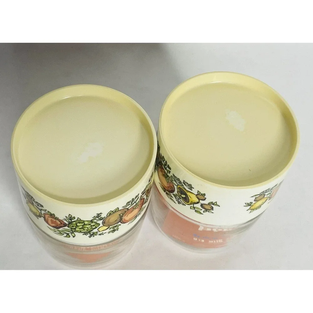 2 Pyrex Store 'n' See Spice O' Life Container's with Labels 3/4 Cup Storage NOS‎