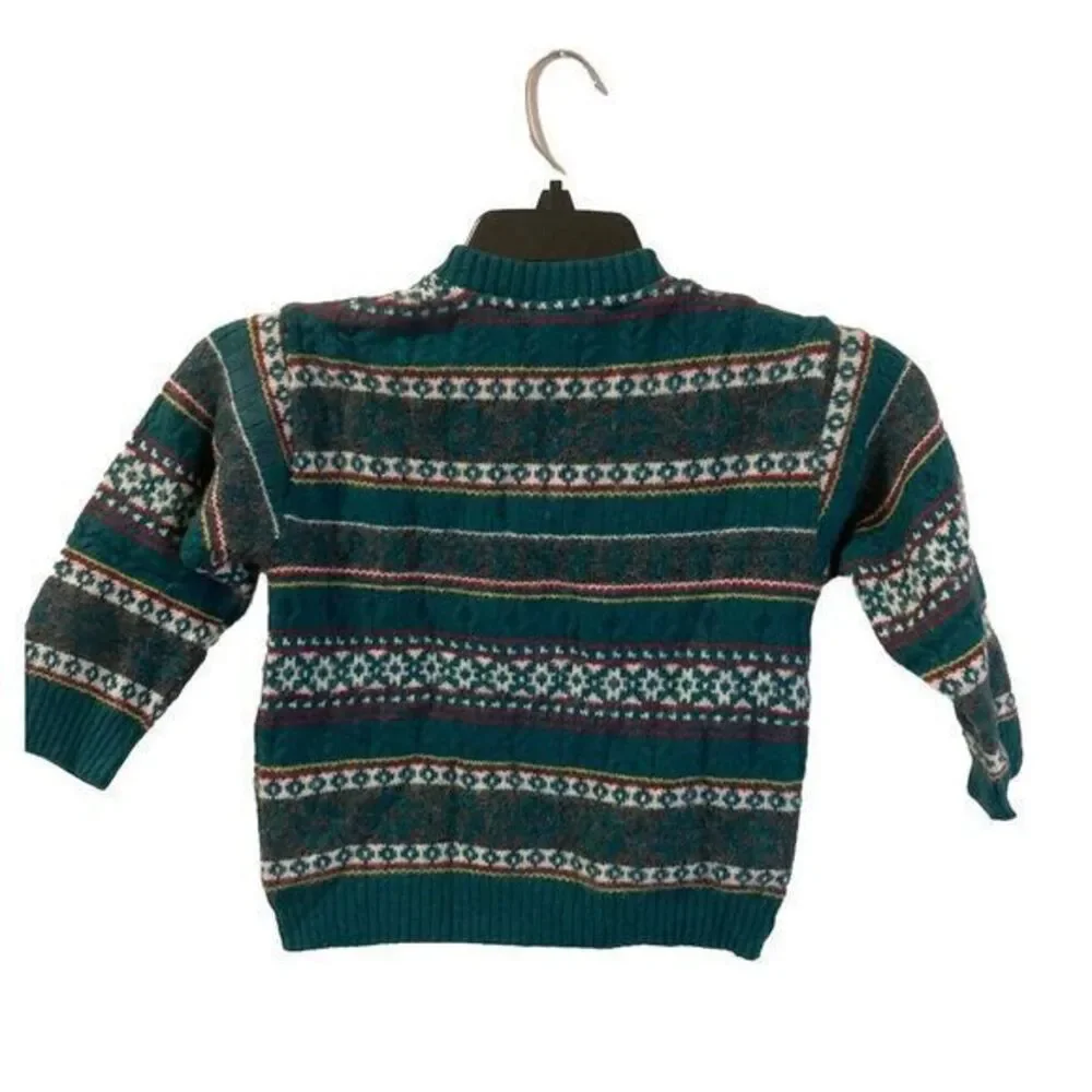 VTG Gymboree Sweater Kids Sz M Gymboree Holiday Wool Blend‎ Green