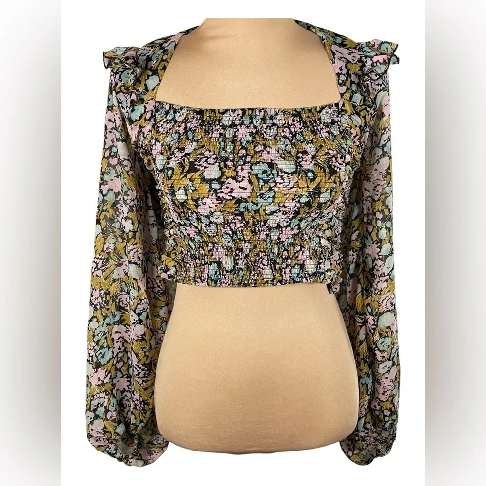 Free People Mabel Printed Blouse XS