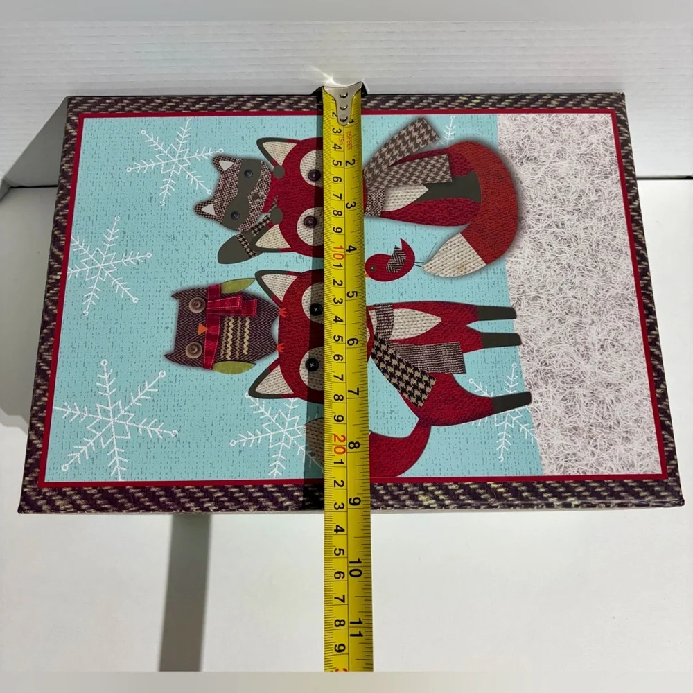 Jessica Flick Tri Coastal Designs Decorative Box Lid 2013 Fox Owl Raccoon Bird