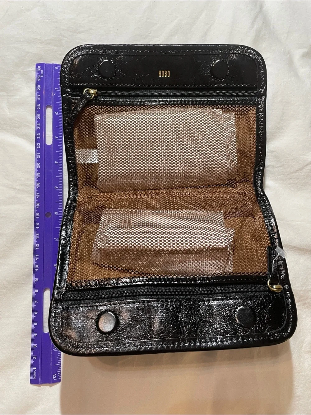 HOBO Black Leather Cosmetic Pouch