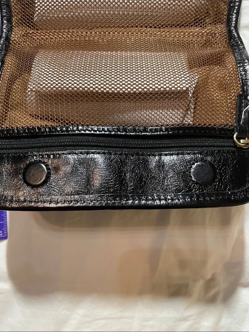 HOBO Black Leather Cosmetic Pouch