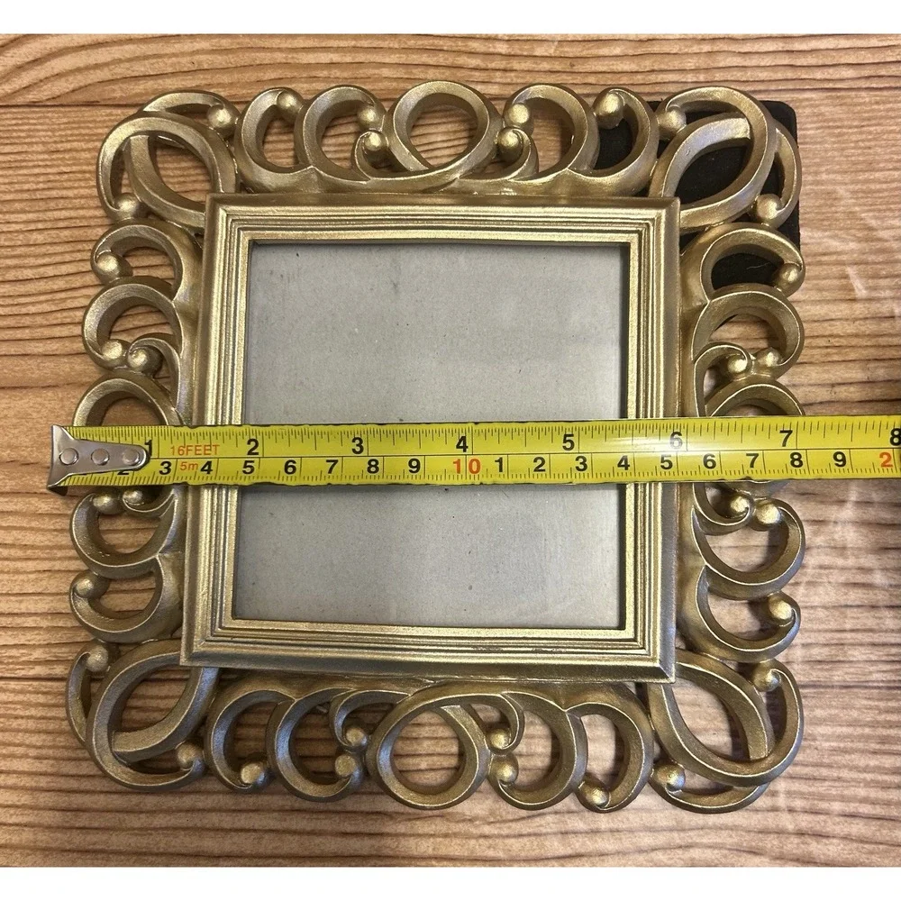 Drexel Heritage Gold Tone Swirl Edges Regency Picture Photo Frame Easel Back