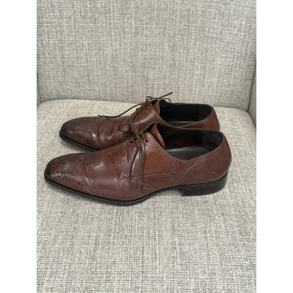 Men's‎ Mezlan French Toe Oxford Dress Shoes Brown 10M