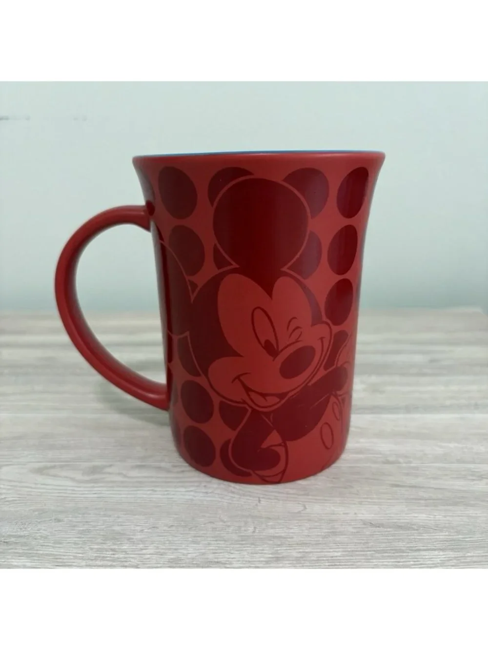 Disney Parks Mickey Mouse Red Silhouette Pattern Ceramic Coffee Mug