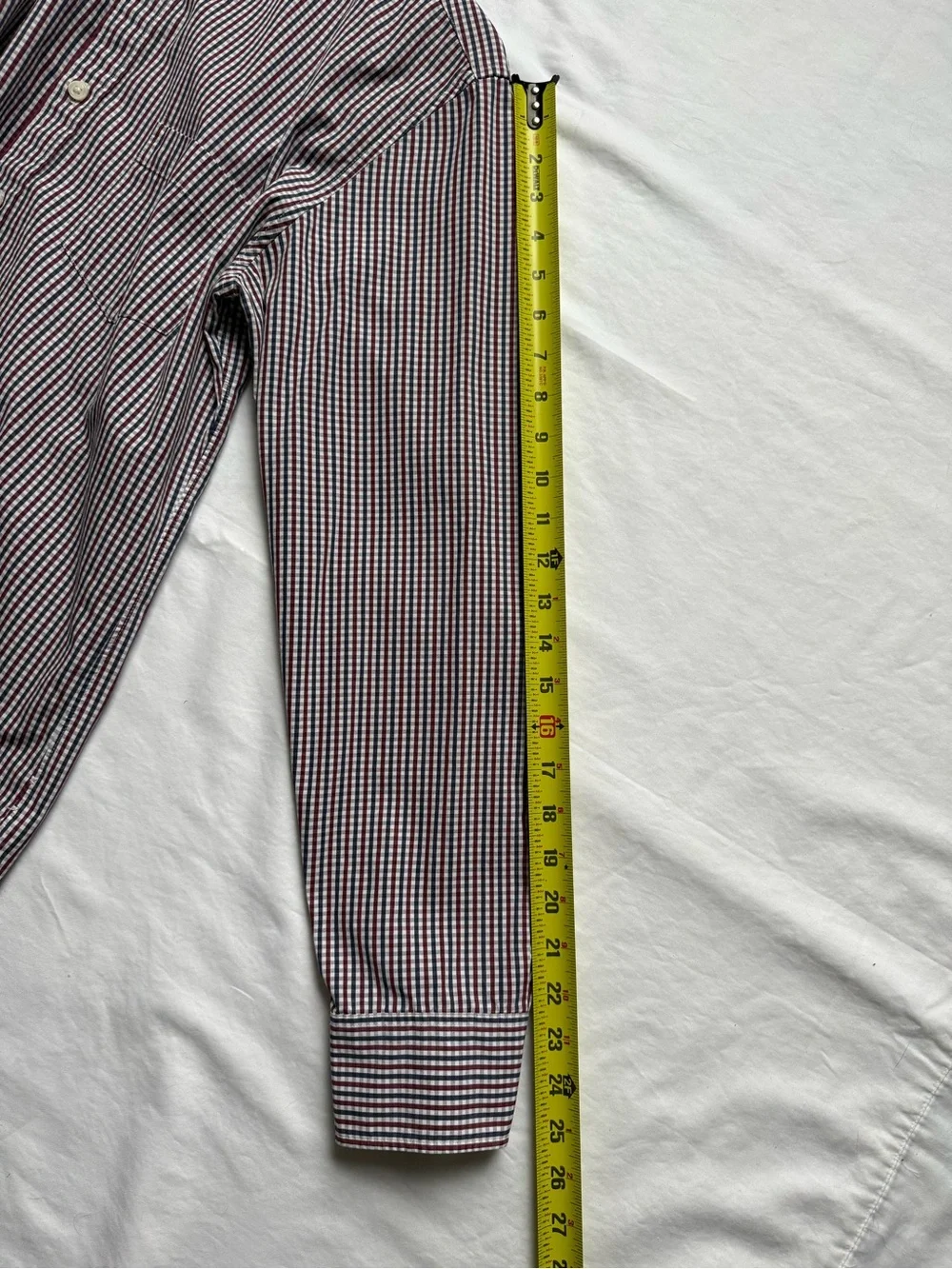 J. Crew Burgundy and Navy Micro-Check Button-Down Shirt