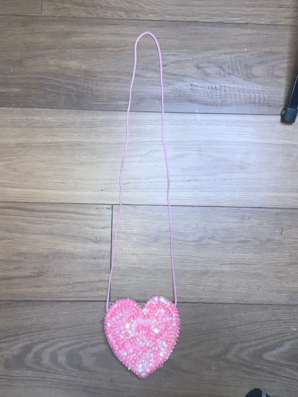 Pink Sequin Dress Up Heart Purse