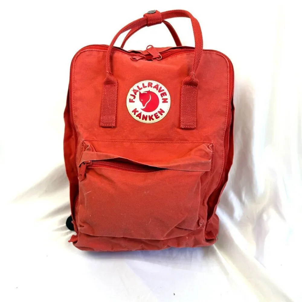 Fjallraven Kanken Spicy Orange Nylon Weave Mini Backpack Bag Gorpcore Outdoor
