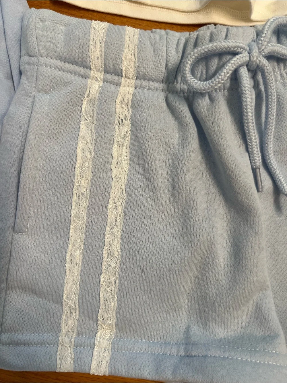Light Blue Teddy Bear Long-Sleeve shirt shorts and keychain Set