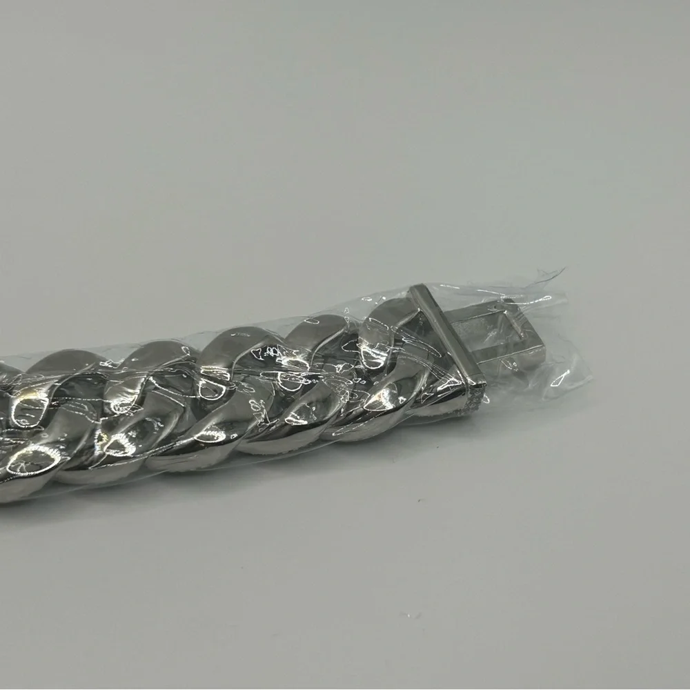 Moissanite Cuban Bracelet VVS1 4 Row Iced Out Silver 20mm 8 Inch New Passes Test