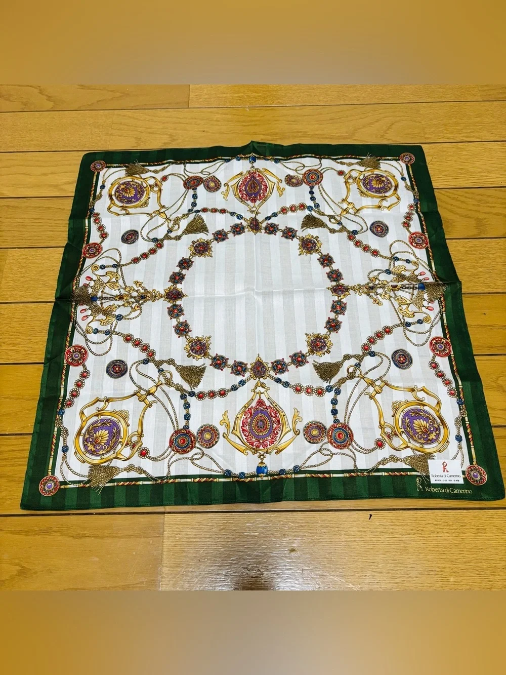 Roberta Di Camerino 100% Cotton Multicolor Handkerchief/Bandana/Scarf 45cm 18”