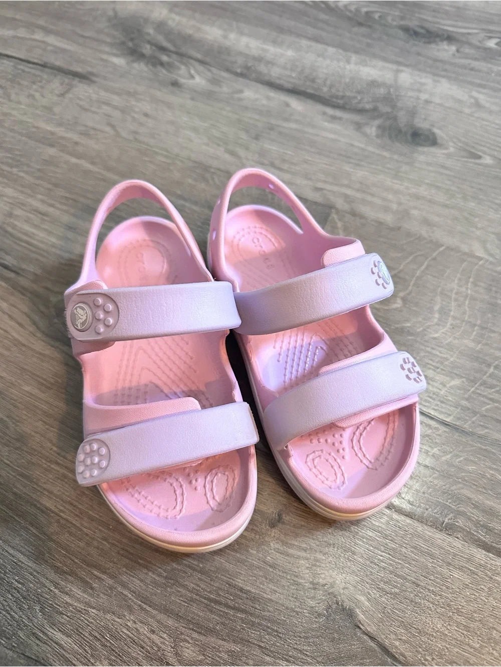 CROCS Kids Light Pink Dual-Strap Sandals