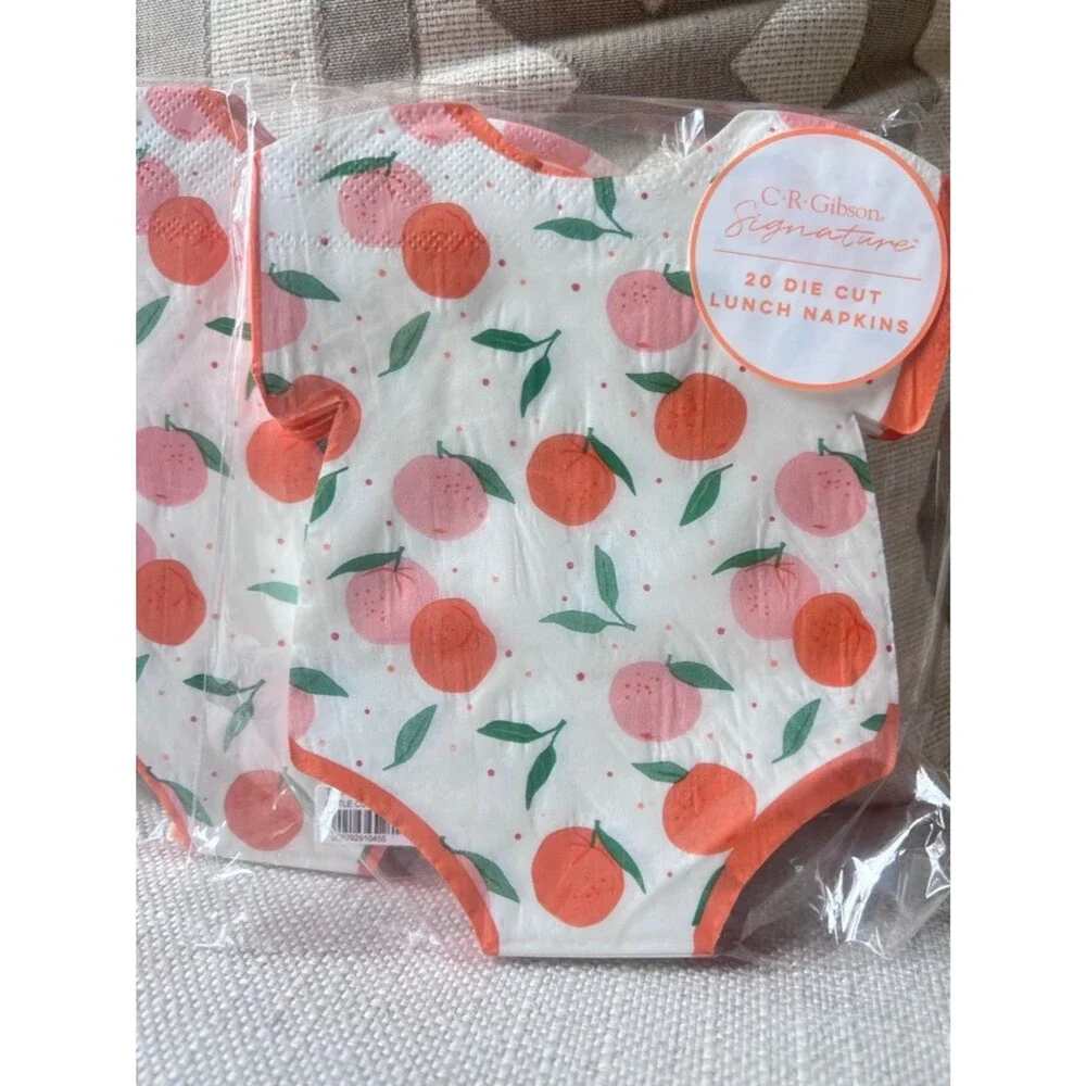 Little Cutie Peach-Themed Disposable Party Baby Shower Tableware Set