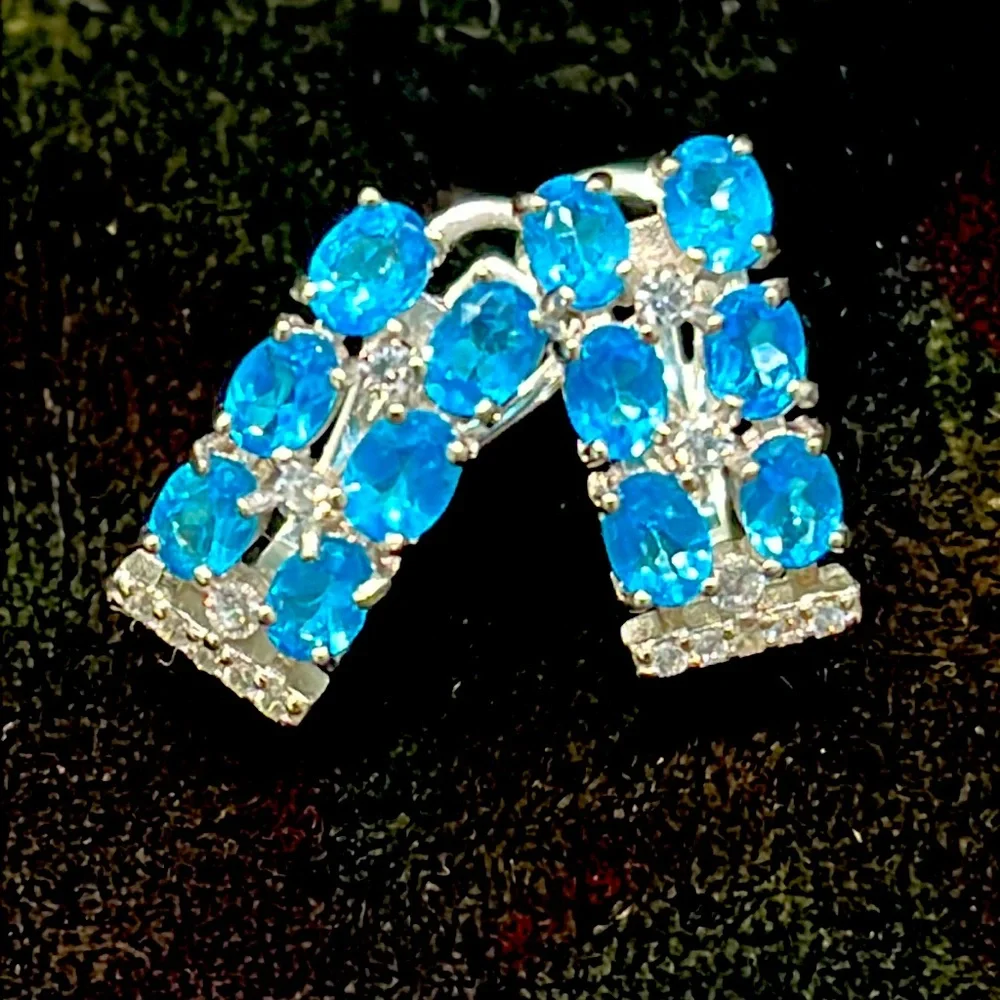 Topaz 14KWGP Earrings