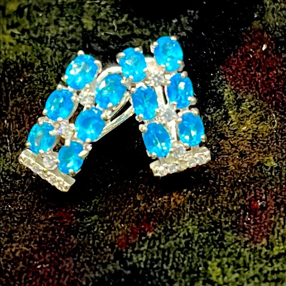 Topaz 14KWGP Earrings