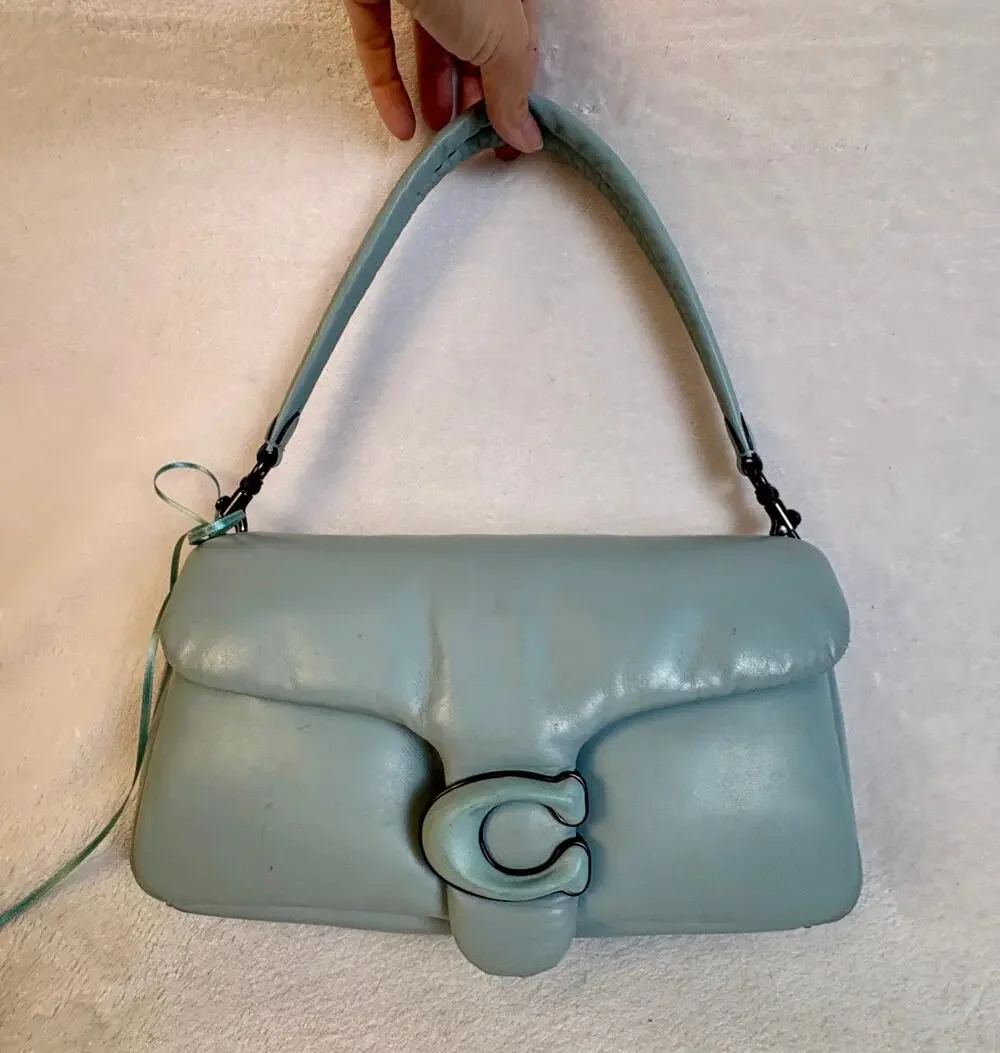 Coach Pillow Tabby Shoulder Bag 26 in Aqua Leather