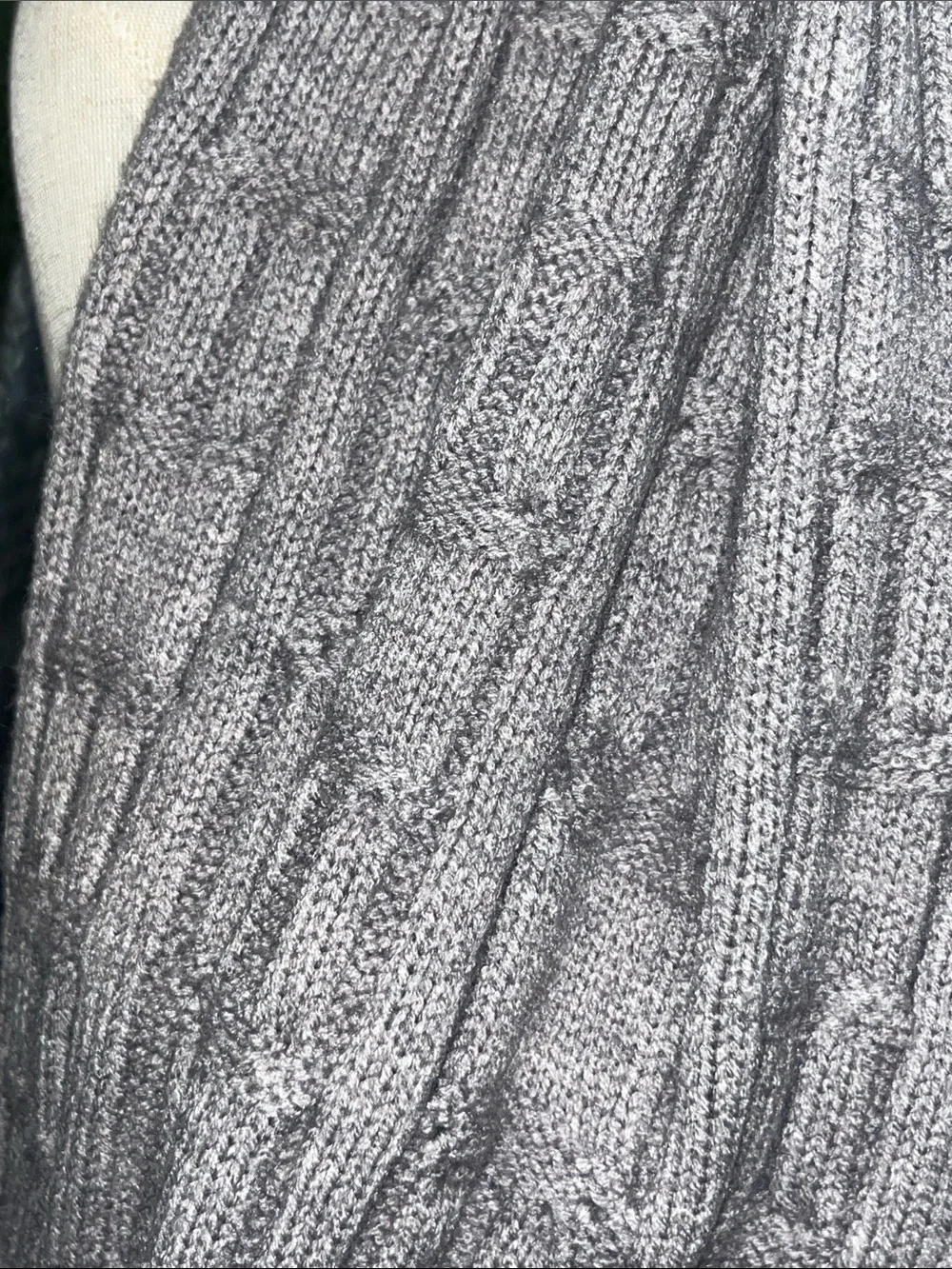 Calvin Klein Taupe /Grey Cable Knit Infinity Scarf S186