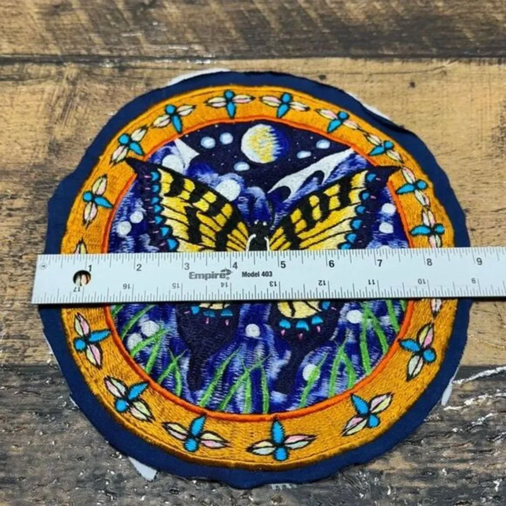 Handmade Butterfly Night Sky‎ Embroidered Patch Sew On Applique 9 inch