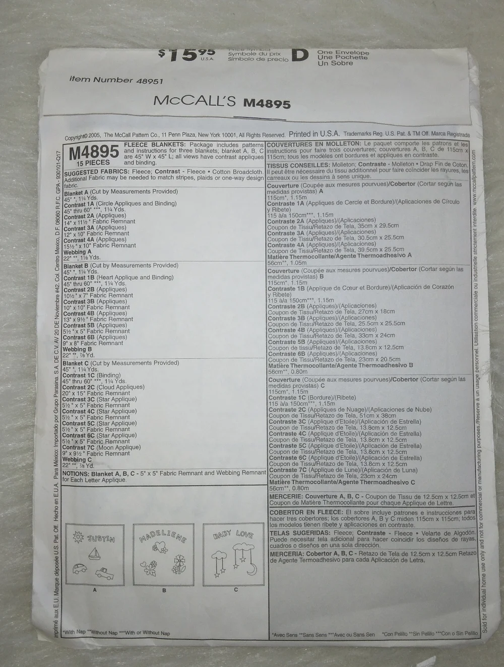 McCalls mccall m4895