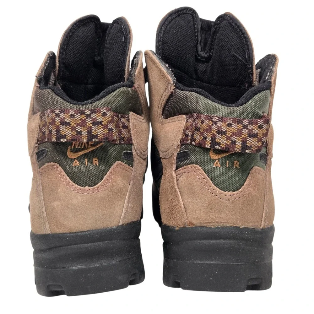 Vintage Nike ACG Air Hiking Boots 90s Mens 8.5 Brown Suede Camo Gorpcore Vtg