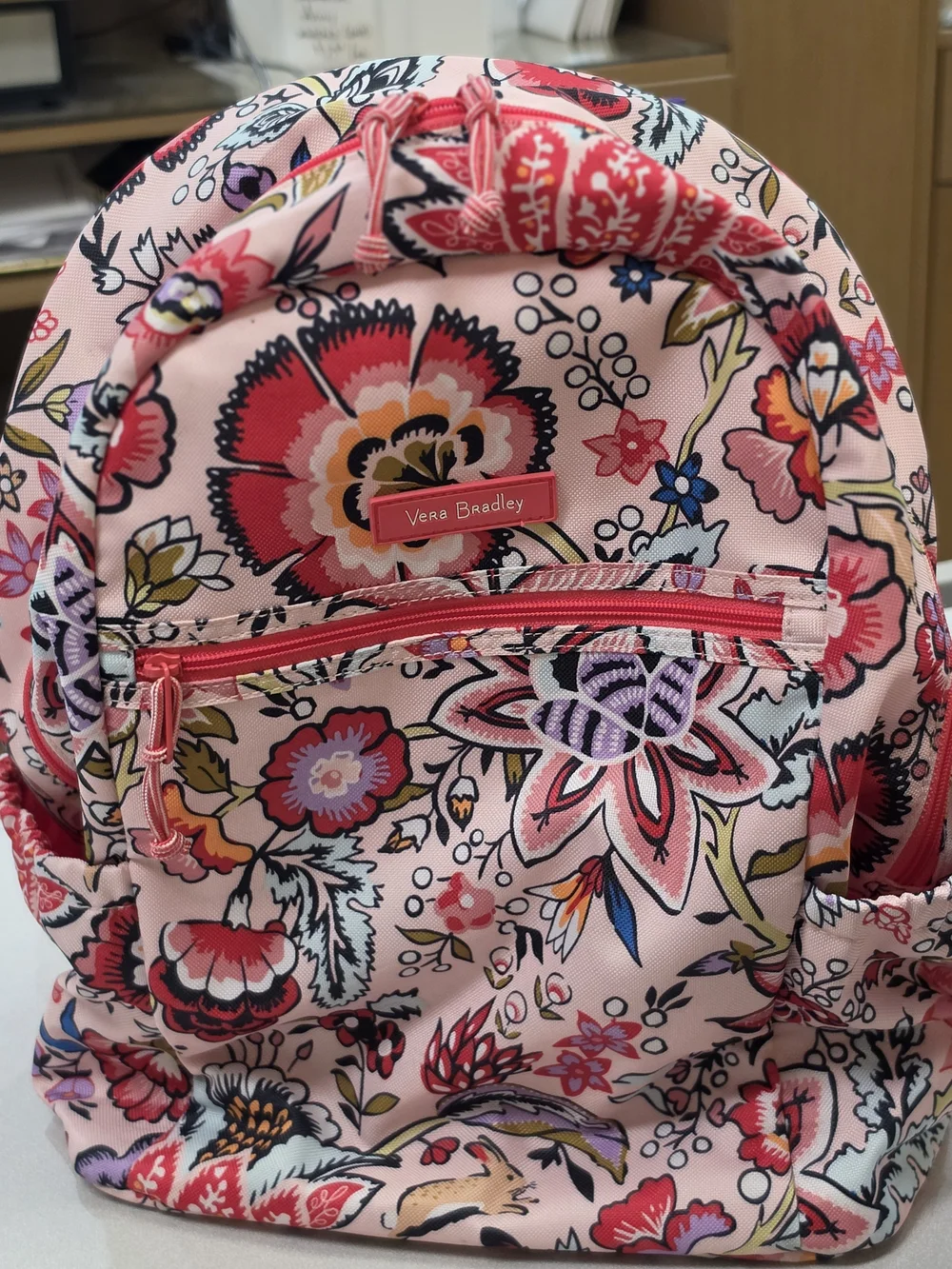 Vera Bradley Lighten Up Foxwood Blush Backpack / Bookbag