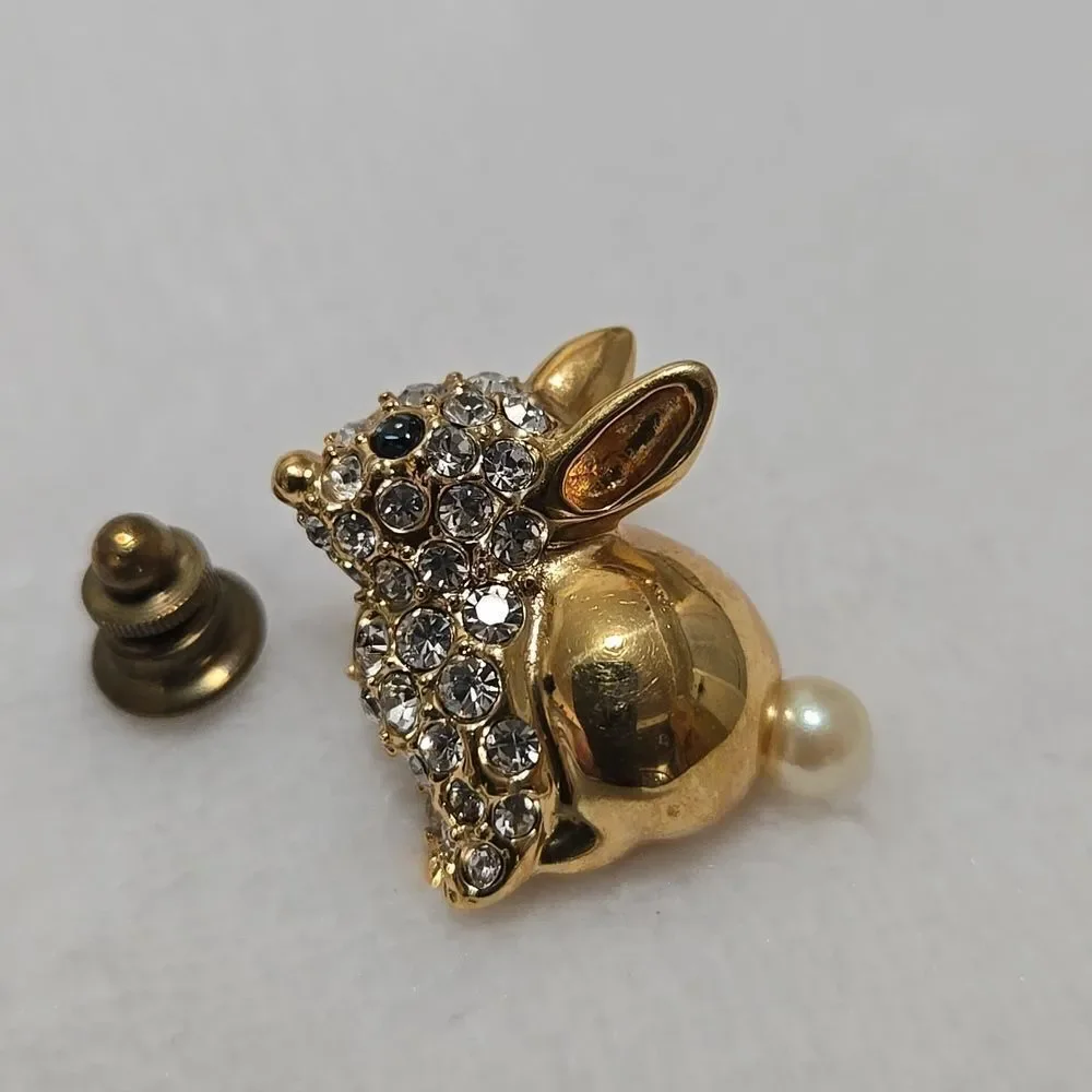 Crystal Rabbit Brooch