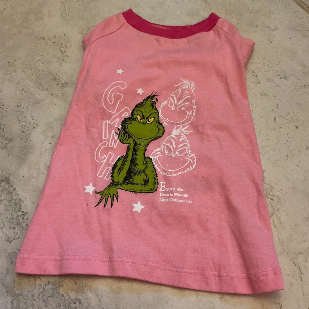 Dr Seuss The Grinch Pet T-Shirt Pink Christmas Dog Clothes Small NWT