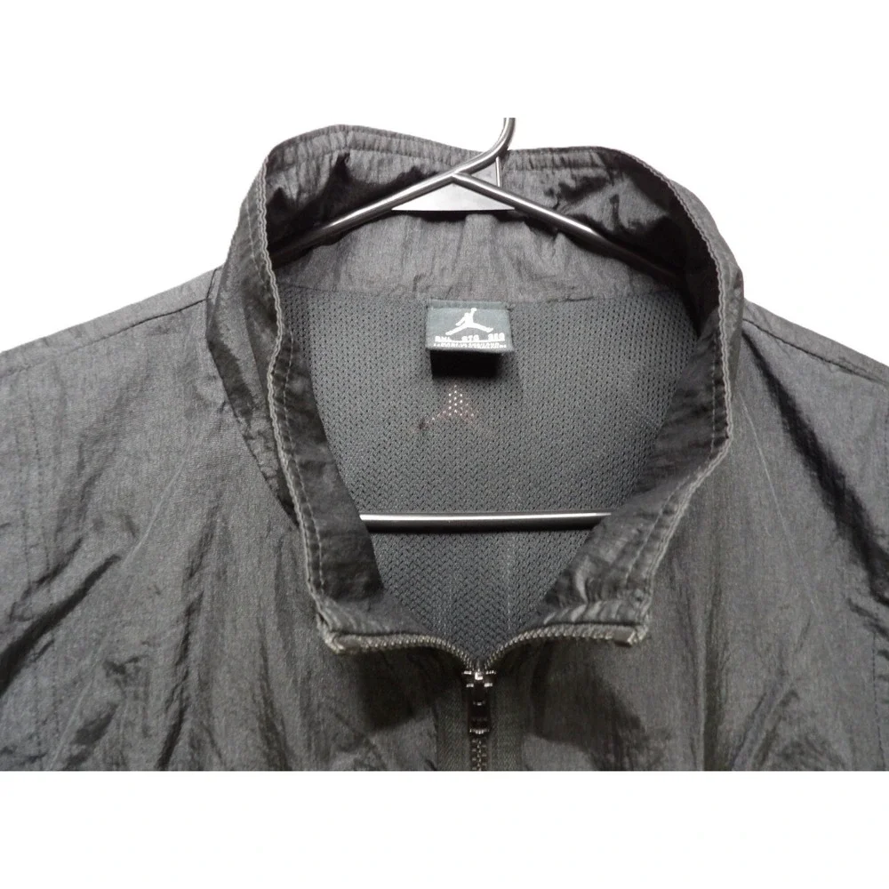 Jordan Flight Men Black Nylon Full Zip Track Windbreaker Jacket 3XL 3X Outerwear