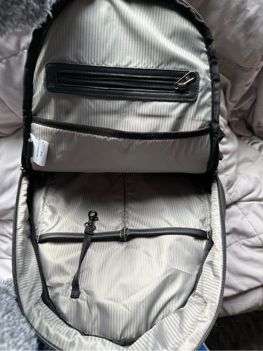 Sherpani Gray and Black Women's Everyday Anti Theft Backpack
