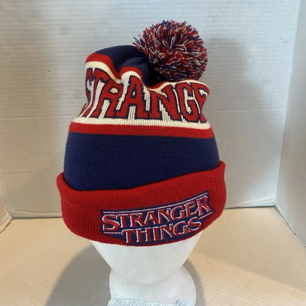 Netflix Loungefly Stranger Things Blue Knit Beanie Hat Pom-pom OSFM EUC