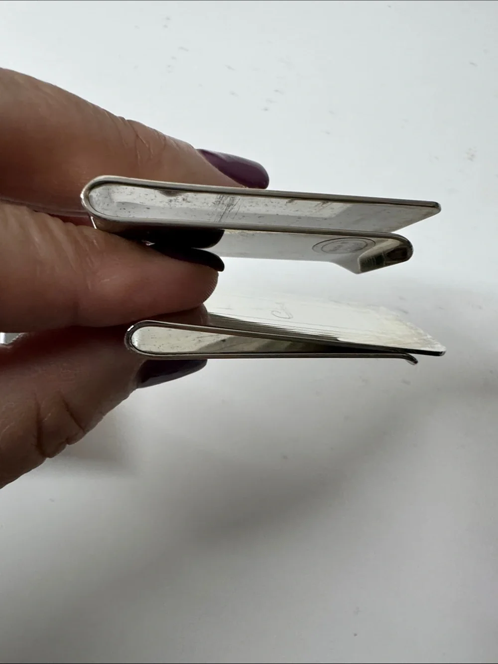 Personalized Silver-Tone Money Clips – Set of 2 – Initials J & R