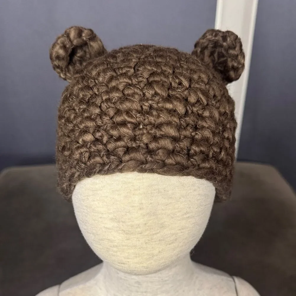 Daisy Baby Unisex Baby Brown Bear Hat Beanie with Ears Size 0-6 months NEW
