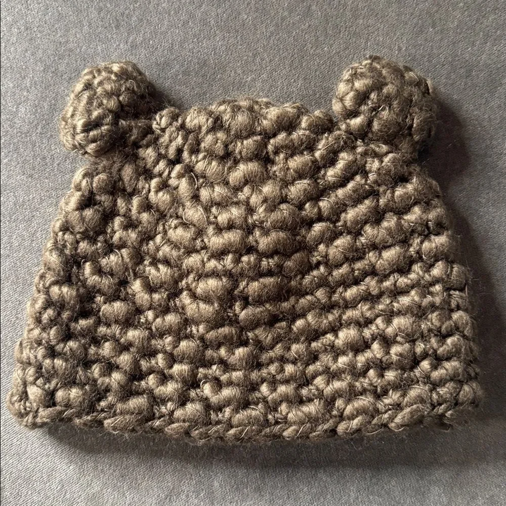 Daisy Baby Unisex Baby Brown Bear Hat Beanie with Ears Size 0-6 months NEW