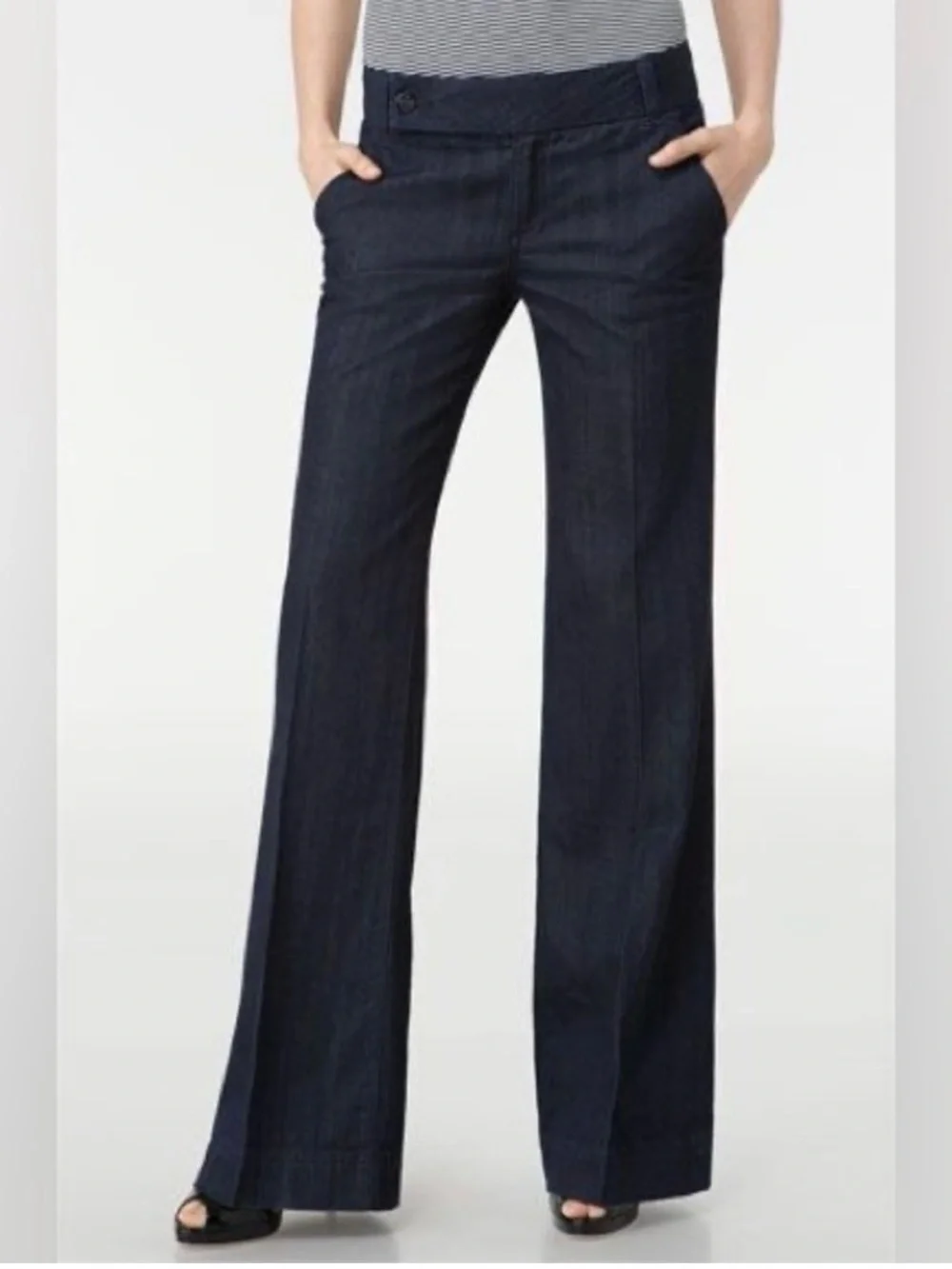 NWT Tory Burch Wide Leg Stretch Denim Trouser Jeans Size 29/8