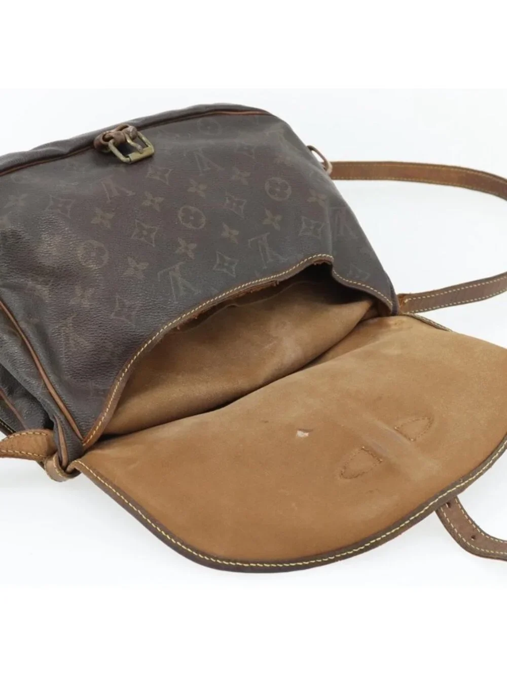 Authentic LOUIS VUITTON Monogram Saumur 30 Shoulder Bag M42256 LV