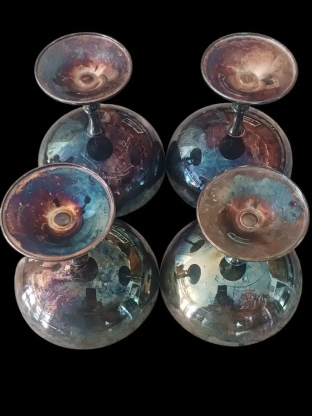 Silverplated Champagne Goblets made in Italy Set of Four