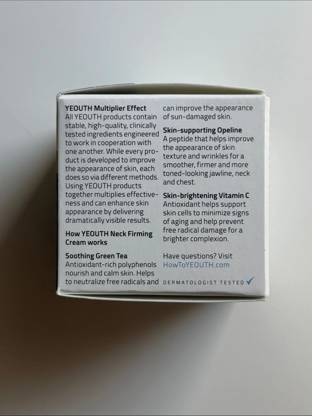 Yeouth Neck Firming Cream with Green Tea, Opeline, and Vitamin C NEW