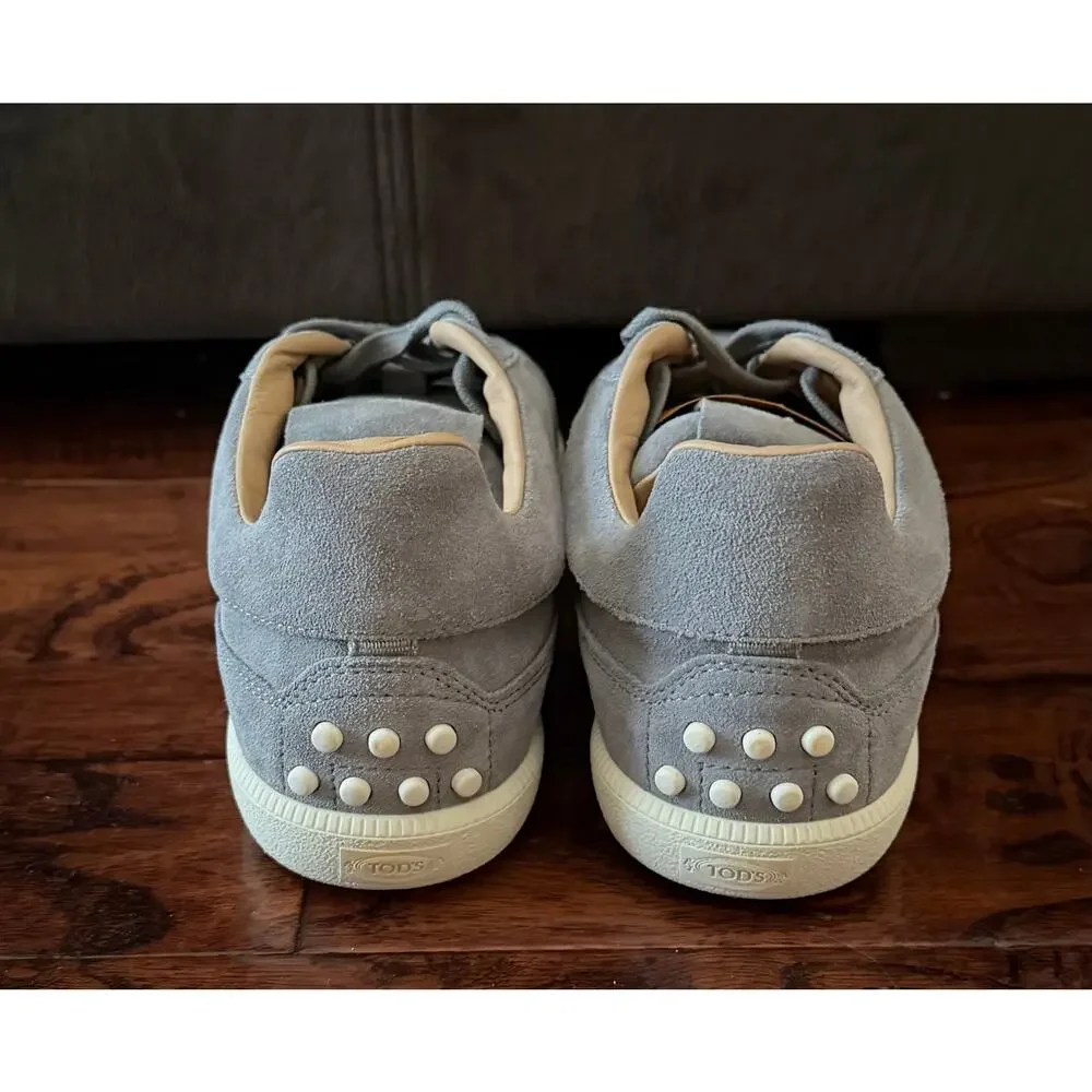 $895 NIB Tod’s Men’s Size 8(41) Gray Suede Leather Low Top Sneakers